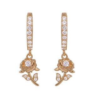 18k Gold Disney Beauty and the Beast Earrings